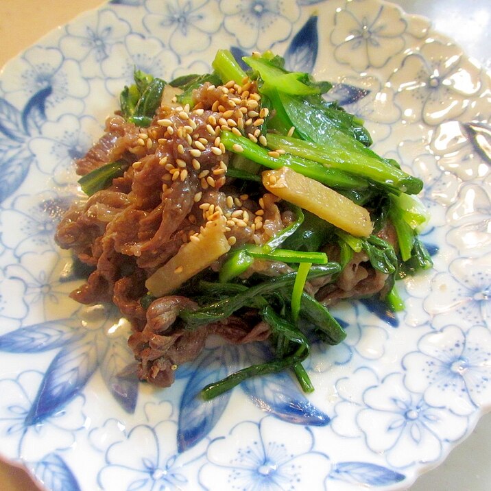 簡単にできる！肉の壬生菜炒め